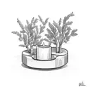 a candlestick 2 olive trees  tattoo design idea