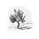 a candlestick 2 olive trees  tattoo design idea