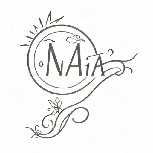 Maia word with number 13 and sun and moo  tattoo design idea