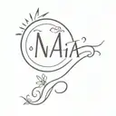 Maia word with number 13 and sun and moo  tattoo design idea