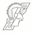 Maia word with number 13 and sun and moo  tattoo design idea