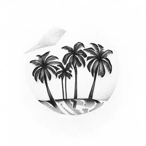 palm trees sleeve tattoo design idea