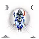God Hanuman doing sun salutation with a full moon behind him tattoo design idea