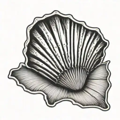 scallop shell pattern tattoo design idea