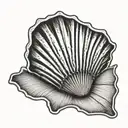 scallop shell pattern tattoo design idea