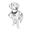 a dog wearing a backpack tattoo design idea
