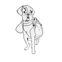 a dog wearing a backpack tattoo design idea