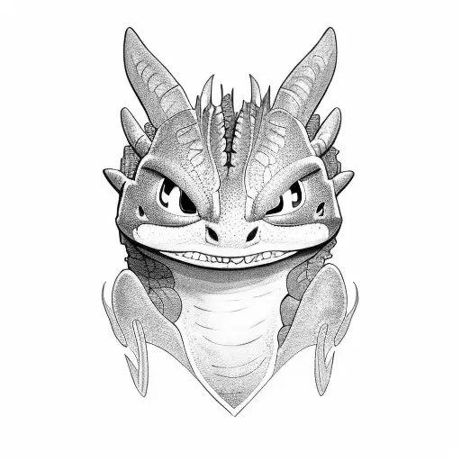 toothless from how to train your dragon tattoo design idea