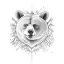 forest bear river tattoo design idea