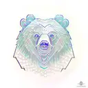 bear sword worrier sapphire gemstone  tattoo design idea