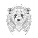 Bear sword worrior sapphire  tattoo design idea