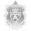 Bear sword worrior sapphire  tattoo design idea