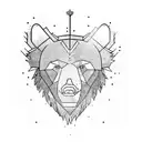 Bear sword worrior sapphire  tattoo design idea