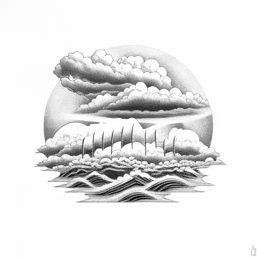 storm clouds with the words "Quiet Storm" inside tattoo design idea