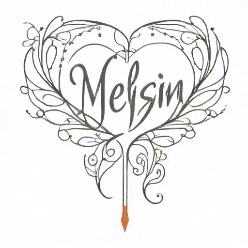  “Create a unique and creative tattoo design that includes the name ‘Melisim’ and the date ‘19.07.1997 - ∞’. Incorporate tattoo design idea