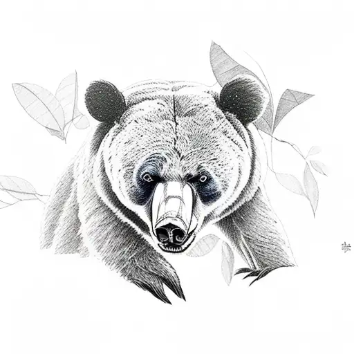 black bear, bundy bear, koala tattoo design idea