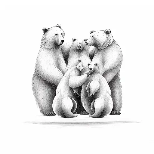 3 Bears friendly drinking tattoo design idea