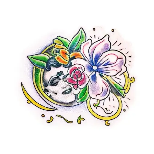 Puerto Rican tradition with flowers tattoo design idea