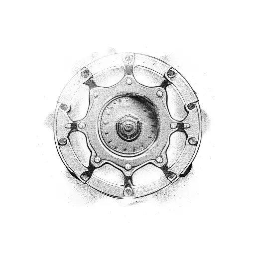 truck wheel, motorcycle chain, mountain, beer tattoo design idea