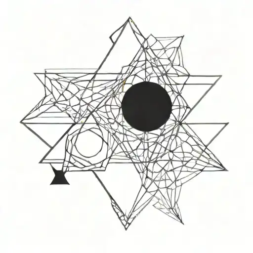 Merging sacred geometry with celestial symbols to represent spiritual ascension tattoo design idea