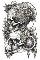 Life and death and spiritual awakening cosmic balance tattoo design idea