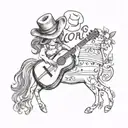 scoripon made from country music love an strength  tattoo design idea