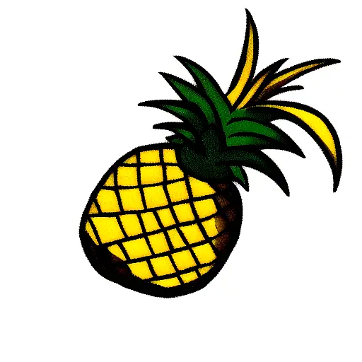 upside down Pineapple tattoo design idea
