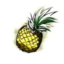 upside down Pineapple tattoo design idea