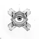 eye in a diamond shape tattoo design idea