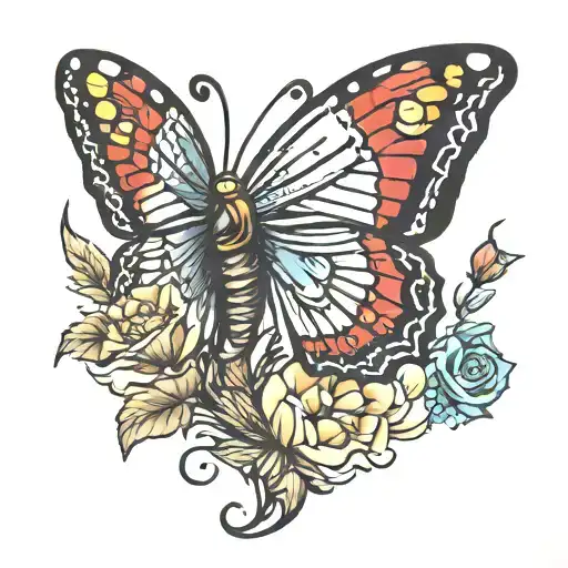 Oyá butterfly buffalo wind   tattoo design idea