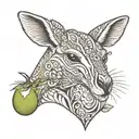 kangaroo with a kiwi bird in its pouch tattoo design idea
