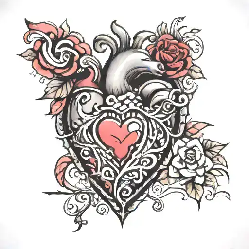 heart tattoo design idea