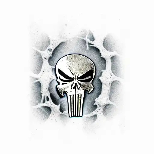 punisher with a grim reaper tattoo design idea