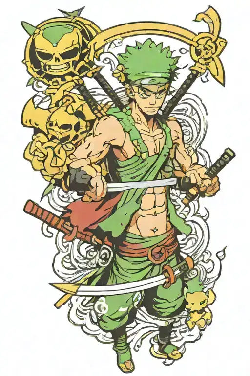 zoro three swords pokemon tattoo tattoo design idea
