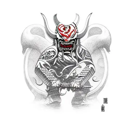 predator samurai tattoo design idea