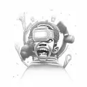 black boy supporting his familynwhile gaining independance from them tattoo design idea