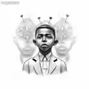 black boy supporting his familynwhile gaining independance from them tattoo design idea