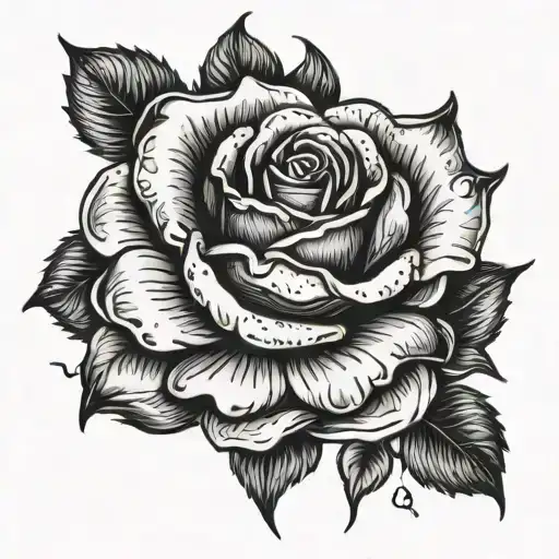 A rose engulfed in flames, representing the struggle with depression and inner turmoil tattoo design idea