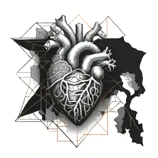 anatomical heart with luctor et emergo tattoo design idea