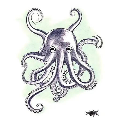 Octopus with rum bottle tattoo design idea