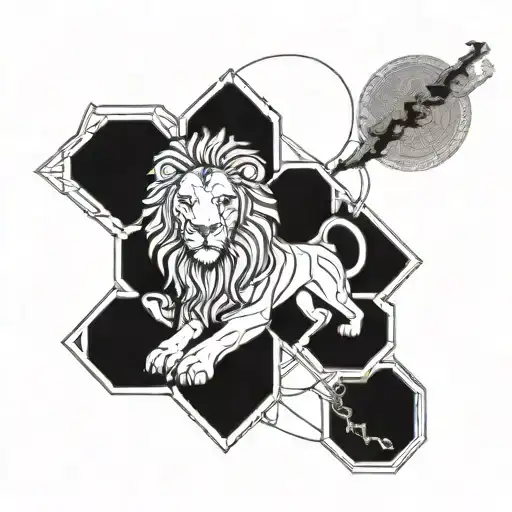 Stoicism. The 4 virtues, that Being Courage (Lion), Justice (scale) Temperence/moderation (water poured into a wine glas tattoo design idea