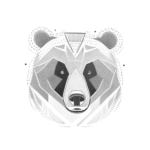 mama bear and bear cubs walking in the forest tattoo design idea