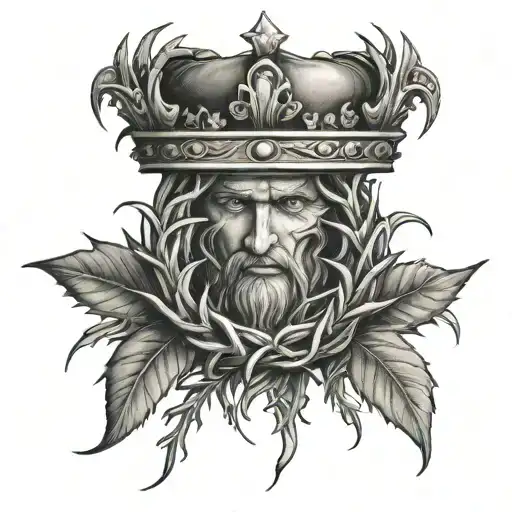Laurel Wreath And Crown Of Thorns mixed together tattoo design idea
