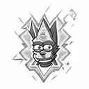 Bart simpson with barbed wire tattoo design idea