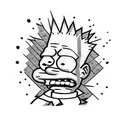 Bart simpson with barbed wire tattoo design idea