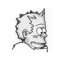 Bart simpson with barbed wire tattoo design idea