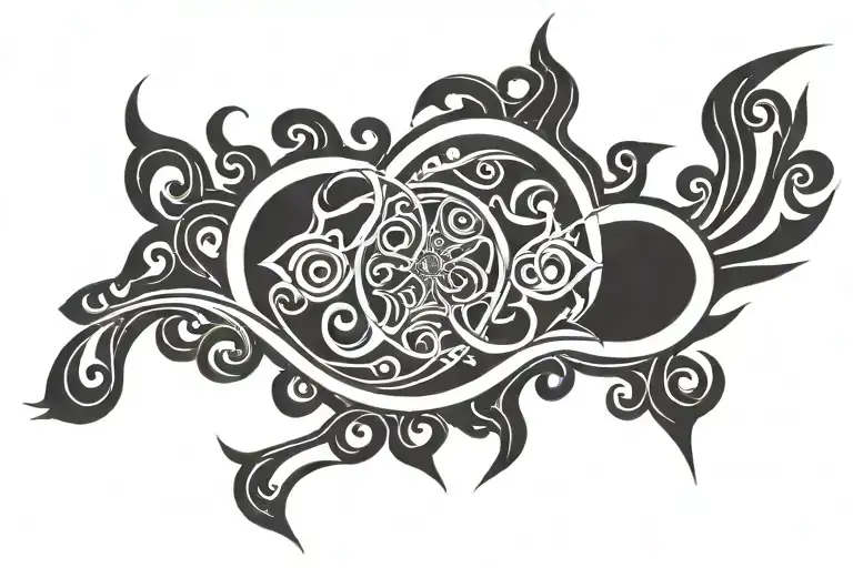 arm band tatto design including all four elements with "DivAkhil" incorporated inside the design  tattoo design idea
