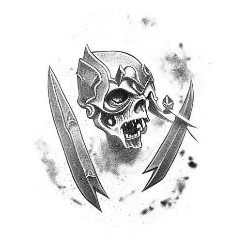 undead warrior tattoo design idea