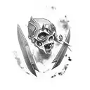 undead warrior tattoo design idea