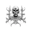 undead warrior tattoo design idea